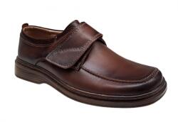  Pantofi barbati casual din piele naturala, cu arici, calapod lat, Maro - GKR09M
