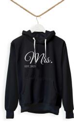 Personal Hanorac bărbați pereche cu text personalizat - Mr. EST. Mărimea - Adult: XL, Culori: Negru