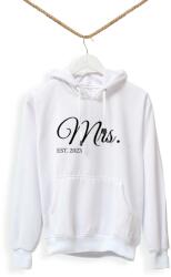 Personal Hanorac bărbați pereche cu text personalizat - Mr. EST. Mărimea - Adult: S, Culori: Alb