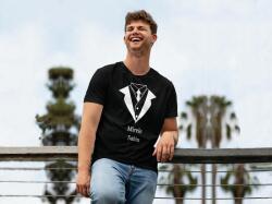 Personal Tricou bărbați pereche cu text personalizat - Mire costum Mărimea - Adult: M, Culori: Negru