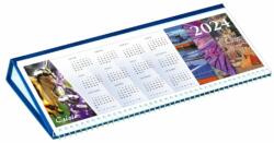 Csízió Asztali naptár fekvő 2024 Csízió kék napi motivációval 53 lapos-méret: 310x160 mm