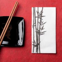 Mapelor Textúrált szalvéta "Kioto fehér-fekete" 30x40 cm 1/6 hajtás 50 lap/csomag - Mapelor