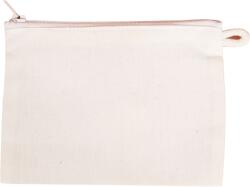 CANVAS BAG Papírzsebkendő tartó felül cipzáras 15 x 11 cm, natúr