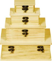 Wood Product Doboz szett, 4 darabos, könyv formájú 23 x 17 x 8, 5 cm