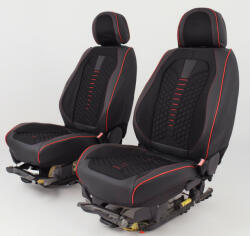 Honda Cr-V 2012-Től Méretezett Üléshuzat -Cupido Bőr/Szövet -Piros/Fekete- 2 Első Ülésre