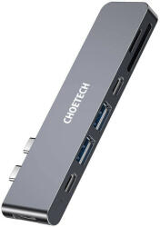 Choetech HUB-M14 dokkoló állomás Macbook Pro-hoz, 7 a 2-ben USB-C, Thunderbolt 3 (ezüst)
