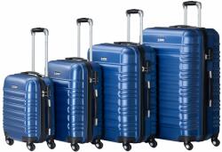 Juskys - Hohenwestedt 4 db-os ABS bőrönd készlet teleszkópos fogantyúval és kerekekkel - kék