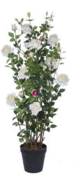 D&D Selyemvirág rózsabokor műanyag kaspóban műanyag 167cm krém (DD61195)