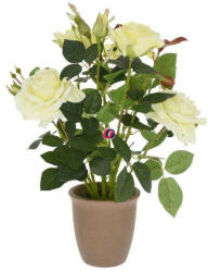 D&D Selyemvirág rózsabokor kerámia kaspóban műanyag 51cm sárga (DD61181)