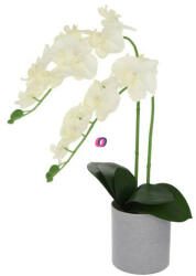 D&D Selyemvirág orchidea műanyag kaspóban műanyag 51cm fehér (DD61170)