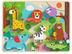 Tooky Toy Könnyen fogható fa formakirakó - Állatok (TH633)