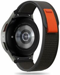 Tech-Protect Nylon Samsung Galaxy Watch 4 / 4 Classic / 5 / 5 Pro / 6 / 6 Classic terep szövet szíj (20mm széles) - fekete/narancssárga