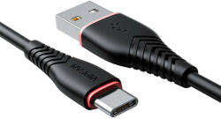 Vipfan USB-USB-C kábel Vipfan Anti-Break X01, 3A, 1m (fekete) (X01TC-black) - scom