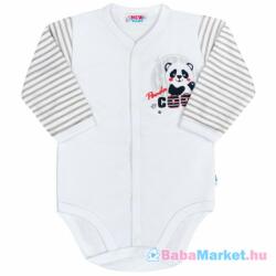 NEW BABY Baba teljes hosszában patentos hosszú ujjú body - New Baby Panda 56 (0-3 h)