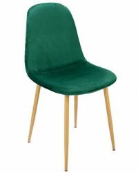 Jumi Konyha/nappali szék, Jumi, Vigo, bársony, fém, zöld és natúr, 44x (ART-SD-276123)