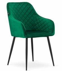ARTOOL Konyha/nappali szék, Artool, Nugát, bársony, fém, zöld és fekete, (ART-3652_1)