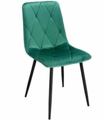 Jumi Konyha/nappali szék, Jumi, Piado, bársony, fém, zöld és fekete, 4 (ART-SD-998650)