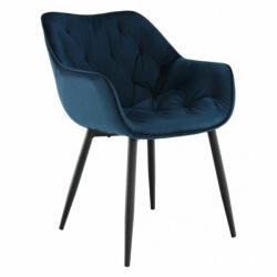 Dizájnos fotel, kék Velvet anyag, FEDRIS (0000265441)