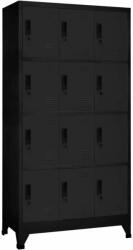 vidaXL fekete acél zárható szekrény 90 x 45 x 180 cm (339814)