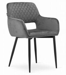 ARTOOL Konyha/nappali szék, Artool, Amalfi, bársony, fém, szürke és feke (ART-3564_1)