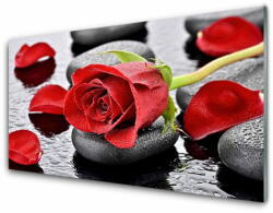 tulup. hu Fali üvegkép Red Rose Virág 125x50 cm 4 fogas