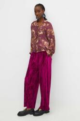 Medicine pantaloni femei, culoarea violet, lat, medium waist ZBYX-SPD970_44X
