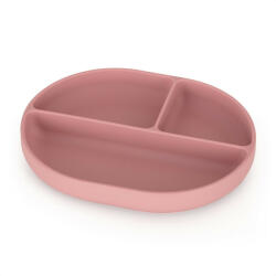 P&M Szilikon osztott tányér, ovális Take&Match Dusty Rose 6m+ - babyshopkaposvar