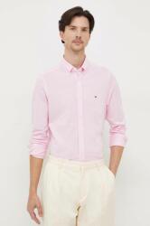 Tommy Hilfiger pamut ing férfi, legombolt galléros, rózsaszín, slim - rózsaszín XL - answear - 35 990 Ft