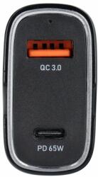  Autós töltő USB QC 3.0 18W + Type-C PD 65W CC53-1A1C (összesen 83W)