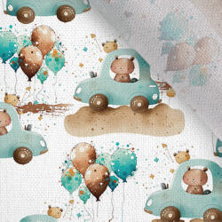 Takoy Dupla géz prémium bambusz pamuttal türkiz autók és lufik