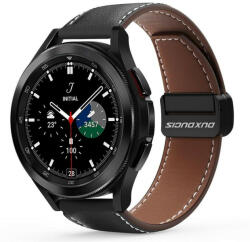 DUX DUCIS YA - valódi bőr szíj Samsung Galaxy Watch / Huawei Watch / Honor Watch (22mm-es szíj) fekete