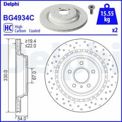 DELPHI Tarcza Ham. Mercedes M W166 11- Tyl (bg4934c)