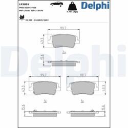 DELPHI fékbetétkészlet, tárcsafék DELPHI LP3855 (LP3855)