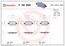 BREMBO fékbetétkészlet, tárcsafék BREMBO P 59 095 (P 59 095)