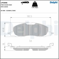 DELPHI fékbetétkészlet, tárcsafék DELPHI LP3696 (LP3696)