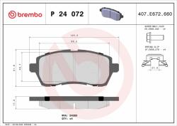BREMBO fékbetétkészlet, tárcsafék BREMBO P 24 072X (P 24 072X)
