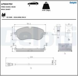DELPHI fékbetétkészlet, tárcsafék DELPHI LP5047EV (LP5047EV)