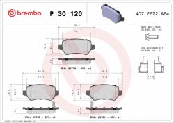 BREMBO fékbetétkészlet, tárcsafék BREMBO P 30 120 (P 30 120)