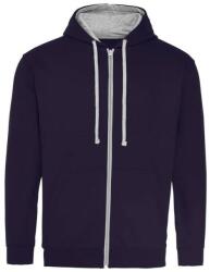 Just Hoods Hanorac barbati, AWJH053 Varsity Zoodie, new french navy/heather grey (awjh053nfrnv/hgr)
