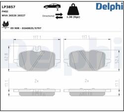 DELPHI fékbetétkészlet, tárcsafék DELPHI LP3857 (LP3857)