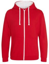 Just Hoods Hanorac barbati, AWJH053 Varsity Zoodie, fire red/arctic white (awjh053fr/awh)