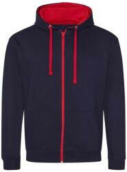 Just Hoods Hanorac barbati, AWJH053 Varsity Zoodie, new french navy/fire red (awjh053fnv/fr)