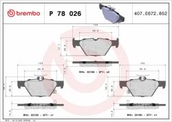 BREMBO fékbetétkészlet, tárcsafék BREMBO P 78 026 (P 78 026)