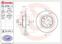 BREMBO féktárcsa BREMBO 08. D750.11 (08.D750.11)
