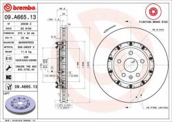 BREMBO féktárcsa BREMBO 09. A665.13 (09.A665.13)