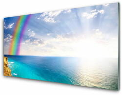 tulup. hu Fali üvegkép Rainbow-tenger táj minket 140x70 cm 4 fogas