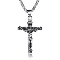 BeSpecial Colier inox crucifix 55 cm (CLR316)