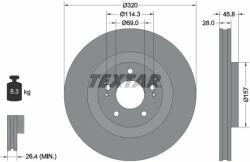 TEXTAR féktárcsa TEXTAR 92306503 (92306503)