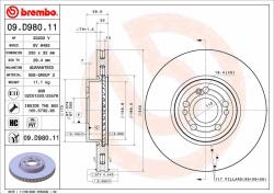 BREMBO féktárcsa BREMBO 09. D980.11 (09.D980.11)