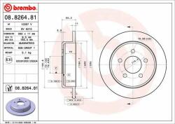BREMBO féktárcsa BREMBO 08.8264. 81 (08.8264.81)